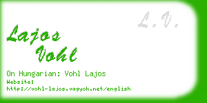 lajos vohl business card